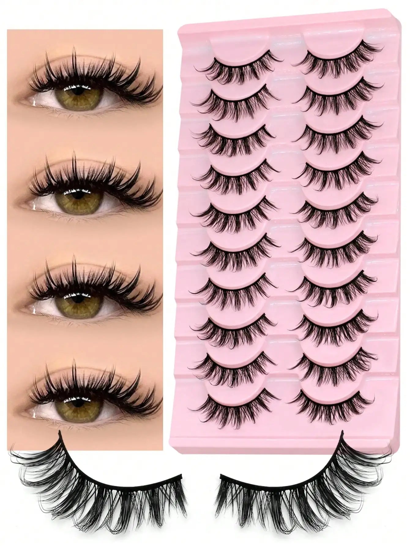 Veltrinay Manga Lashes Fake Lashes 3d Faux Mink Eyelashes Cat Eye Eyelashes Natural Soft False Eyelashes Extension Makeup