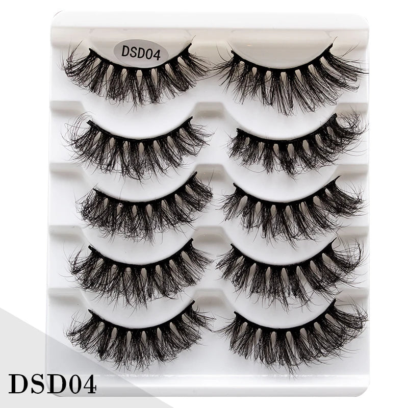 New 5/10Pairs 3D Mink Lashes Natural Mink False Eyelashes Dramatic Volume Fake Eyelash Extension Faux Cils Wholesale Makeup Tool