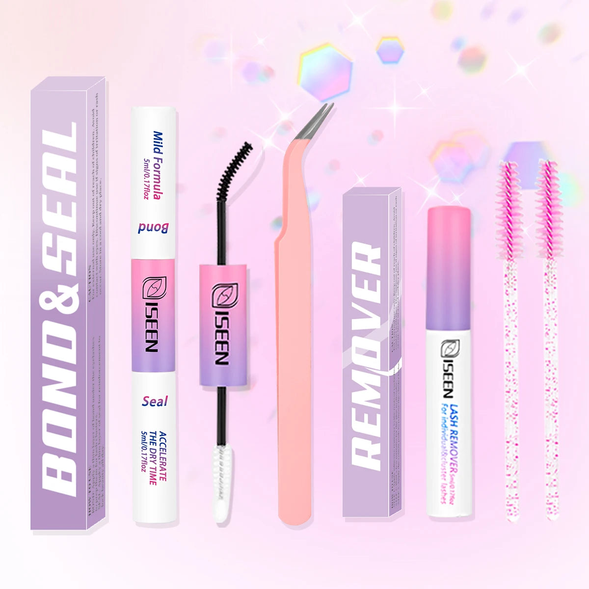 Lash Cluster Glue Lash Bond and Seal Waterproof Bond & Seal Eyelash Glue 10ml for Clusters Eyelash Adhesive Black Long-Lasting