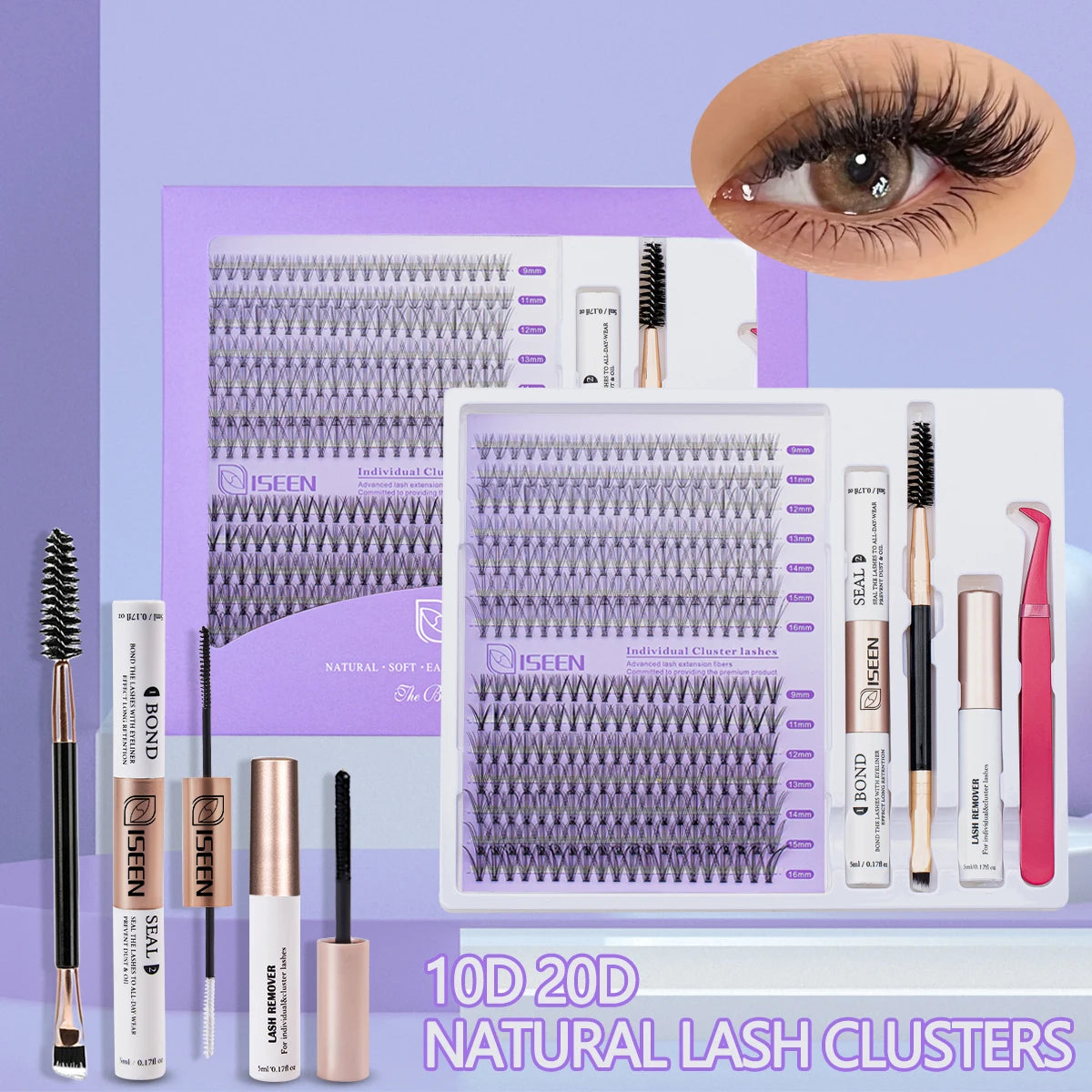 Individual Lashes Cluster C Curl Mix Lash Clusters 3D Wispy DIY Eyelash Extension Resuable Natural Lashes Eyelash Book
