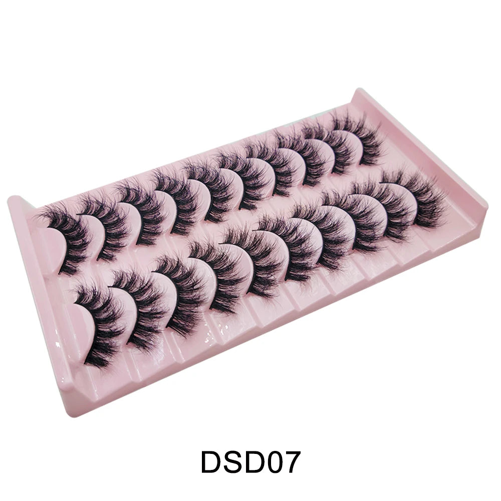 New 5/10Pairs 3D Mink Lashes Natural Mink False Eyelashes Dramatic Volume Fake Eyelash Extension Faux Cils Wholesale Makeup Tool