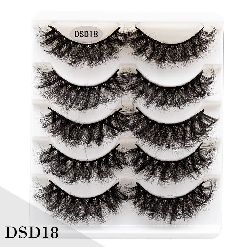 New 5/10Pairs 3D Mink Lashes Natural Mink False Eyelashes Dramatic Volume Fake Eyelash Extension Faux Cils Wholesale Makeup Tool